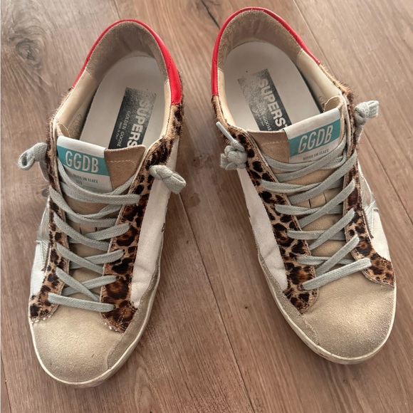 Golden Goose Leopard Sneakers with Red and White Details - Picture 3 of 8